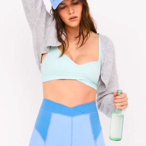 For Love & Lemons Gemma Bralette in Mint Green Ribbed Size Medium - Picture 1 of 6